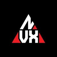 nvx driehoek brief logo ontwerp met driehoekige vorm. nvx driehoek logo ontwerp monogram. nvx driehoek vector logo sjabloon met rode kleur. nvx driehoekig logo eenvoudig, elegant en luxueus logo.
