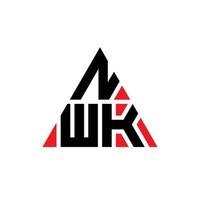 nwk driehoek brief logo ontwerp met driehoekige vorm. nwk driehoek logo ontwerp monogram. nwk driehoek vector logo sjabloon met rode kleur. nwk driehoekig logo eenvoudig, elegant en luxueus logo.