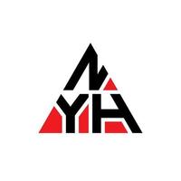 nyh driehoek brief logo ontwerp met driehoekige vorm. nyh driehoek logo ontwerp monogram. nyh driehoek vector logo sjabloon met rode kleur. nyh driehoekig logo eenvoudig, elegant en luxueus logo.