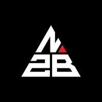 nzb driehoek brief logo ontwerp met driehoekige vorm. nzb driehoek logo ontwerp monogram. nzb driehoek vector logo sjabloon met rode kleur. nzb driehoekig logo eenvoudig, elegant en luxueus logo.