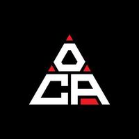 oca driehoek brief logo ontwerp met driehoekige vorm. oca driehoek logo ontwerp monogram. oca driehoek vector logo sjabloon met rode kleur. oca driehoekig logo eenvoudig, elegant en luxueus logo.