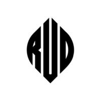 ruo cirkel letter logo-ontwerp met cirkel en ellipsvorm. ruo ellipsletters met typografische stijl. de drie initialen vormen een cirkellogo. ruo cirkel embleem abstracte monogram brief mark vector. vector