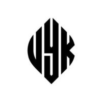 uyk cirkel letter logo ontwerp met cirkel en ellipsvorm. uyk-ellipsletters met typografische stijl. de drie initialen vormen een cirkellogo. uyk cirkel embleem abstracte monogram brief mark vector. vector