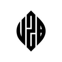 UZB cirkel letter logo ontwerp met cirkel en ellipsvorm. uzb-ellipsletters met typografische stijl. de drie initialen vormen een cirkellogo. UZB cirkel embleem abstracte monogram brief mark vector. vector