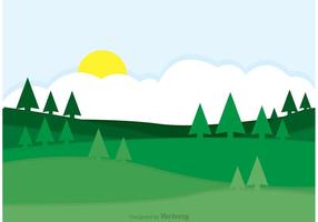 Groene Rolling Hills Landscape Vector