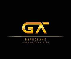 ga gouden logo briefsjabloon. eerste brief luxe logo sjabloon. vector