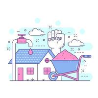 huis reparatie schattig concept website illustratie ontwerp 1 vector