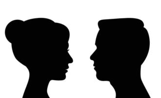 zijaanzicht van man en vrouw gezicht vectorillustratie vector