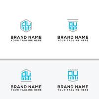 inspirerende logo-ontwerpset, voor bedrijven uit de beginletters van het ay-logopictogram. -vectoren vector