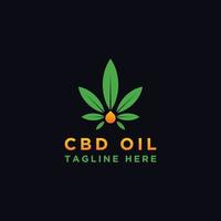 illustratie van druppels olie met marihuanabladeren. medicinale cannabisolie. sjabloon pictogram logo. - vector