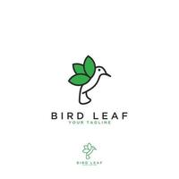 logo ontwerp pictogram blad vogel vector sjabloon logo, vector