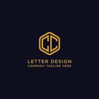 logo-ontwerpinspiratie voor bedrijven uit de beginletters van het cc-logopictogram. -vector vector