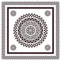 tribal sjaal bandana patroon. Polynesische Maori-stijl ontwerp voor vrouw hijab, boho tapijt, bandana, dassen, batik, tapijt, sjaal, kussensloop. vierkant patroon vector