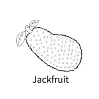 gemakkelijk fruit kleurplaten voor kinderen en peuter jackfruit vector