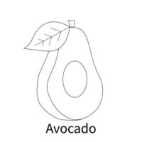 gemakkelijk fruit kleurplaten voor kinderen en peuter avocado vector