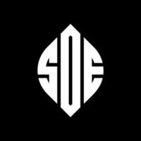 soe cirkel letter logo ontwerp met cirkel en ellipsvorm. soe ellips letters met typografische stijl. de drie initialen vormen een cirkellogo. soe cirkel embleem abstracte monogram brief mark vector. vector