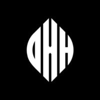 oxh cirkel letter logo ontwerp met cirkel en ellipsvorm. oxh ellipsletters met typografische stijl. de drie initialen vormen een cirkellogo. oxh cirkel embleem abstracte monogram brief mark vector. vector