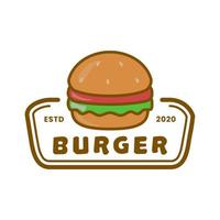 hamburger restaurant logo sjabloon met geïsoleerde achtergrond vector