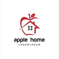 Apple huis minimalistisch logo ontwerp vector icon