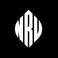 nru cirkel letter logo ontwerp met cirkel en ellipsvorm. nru ellipsletters met typografische stijl. de drie initialen vormen een cirkellogo. nru cirkel embleem abstracte monogram brief mark vector. vector