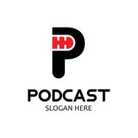 podcasten. platte vectorillustratie, pictogram, logo ontwerp op witte achtergrond. vector