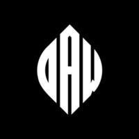 OAW cirkel letter logo ontwerp met cirkel en ellipsvorm. oaw ellipsletters met typografische stijl. de drie initialen vormen een cirkellogo. OAW cirkel embleem abstracte monogram brief mark vector. vector