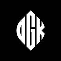 ogk cirkel letter logo ontwerp met cirkel en ellipsvorm. ogk ellipsletters met typografische stijl. de drie initialen vormen een cirkellogo. ogk cirkel embleem abstracte monogram brief mark vector. vector