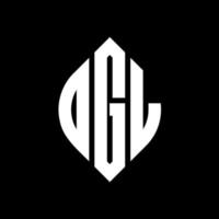 ogl cirkel letter logo ontwerp met cirkel en ellipsvorm. ogl ellipsletters met typografische stijl. de drie initialen vormen een cirkellogo. ogl cirkel embleem abstracte monogram brief mark vector. vector