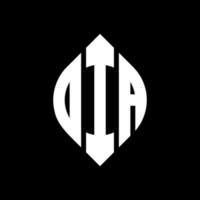 oia cirkel letter logo-ontwerp met cirkel en ellipsvorm. oia ellipsletters met typografische stijl. de drie initialen vormen een cirkellogo. oia cirkel embleem abstracte monogram brief mark vector. vector