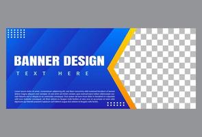 horizontale banner sjabloonontwerp in blauwe kleur voor zaken, bedrijf en promotie. vector