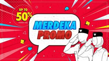 merdeka verkoop banner promotie met rode achtergrond vector