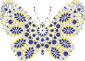vlinder mandala sieraad handgetekende vector kan worden gebruikt voor textiel telefoonhoes print wenskaart etc