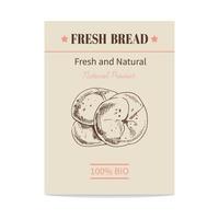vector hand getrokken schets broodje poster. brood illustratie. pictogrammen en elementen voor afdrukken, etiketten, verpakkingen.