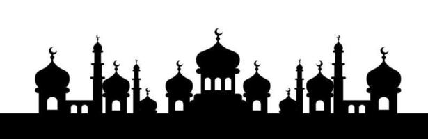 eenvoudig, creatief en luxueus moskeepictogram silhouet vectorontwerp vector