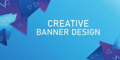 creatief abstract ontwerp blauwe paarse driehoek unieke banner vector