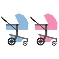 kinderwagen voor een jongen en een meisje. vectorillustratie. vector