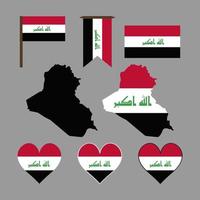 Irak. kaart en vlag van irak. vectorillustratie. vector