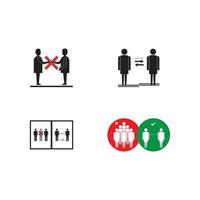 sociale afstand pictogram vector illustratie ontwerpsjabloon.