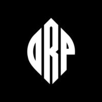 orp cirkel letter logo ontwerp met cirkel en ellipsvorm. orp ellips letters met typografische stijl. de drie initialen vormen een cirkellogo. orp cirkel embleem abstracte monogram brief mark vector. vector