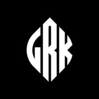 lrk cirkel letter logo ontwerp met cirkel en ellipsvorm. lrk ellipsletters met typografische stijl. de drie initialen vormen een cirkellogo. lrk cirkel embleem abstracte monogram brief mark vector. vector