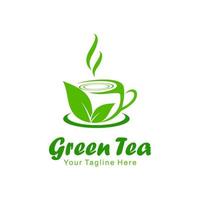 groene thee logo vector