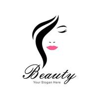 schoonheid gezicht vrouwen logo vector