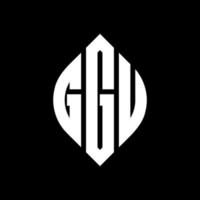 ggu cirkel letter logo ontwerp met cirkel en ellipsvorm. ggu ellipsletters met typografische stijl. de drie initialen vormen een cirkellogo. ggu cirkel embleem abstracte monogram brief mark vector. vector