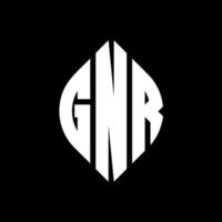 gnr cirkel letter logo ontwerp met cirkel en ellipsvorm. gnr ellipsletters met typografische stijl. de drie initialen vormen een cirkellogo. gnr cirkel embleem abstracte monogram brief mark vector. vector