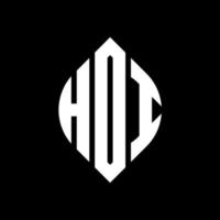 hdi cirkel letter logo ontwerp met cirkel en ellipsvorm. hdi-ellipsletters met typografische stijl. de drie initialen vormen een cirkellogo. hdi cirkel embleem abstracte monogram brief mark vector. vector