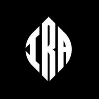 ira cirkel letter logo ontwerp met cirkel en ellipsvorm. ira ellipsletters met typografische stijl. de drie initialen vormen een cirkellogo. ira cirkel embleem abstracte monogram brief mark vector. vector