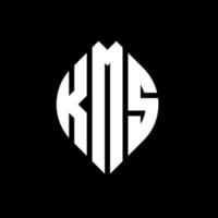 kms cirkel letter logo-ontwerp met cirkel en ellipsvorm. kms ellipsletters met typografische stijl. de drie initialen vormen een cirkellogo. kms cirkel embleem abstracte monogram brief mark vector. vector