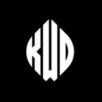 kwd cirkel letter logo-ontwerp met cirkel en ellipsvorm. kwd ellipsletters met typografische stijl. de drie initialen vormen een cirkellogo. kwd cirkel embleem abstracte monogram brief mark vector. vector