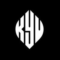 kyv cirkel letter logo ontwerp met cirkel en ellipsvorm. kyv ellipsletters met typografische stijl. de drie initialen vormen een cirkellogo. kyv cirkel embleem abstracte monogram brief mark vector. vector