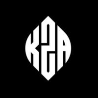 kza cirkel letter logo ontwerp met cirkel en ellipsvorm. kza ellipsletters met typografische stijl. de drie initialen vormen een cirkellogo. kza cirkel embleem abstracte monogram brief mark vector. vector